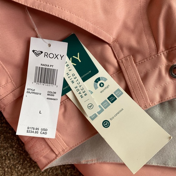 NWT Roxy women’s large snow/ski pants. Very pretty dusted pink color. - Picture 8 of 8